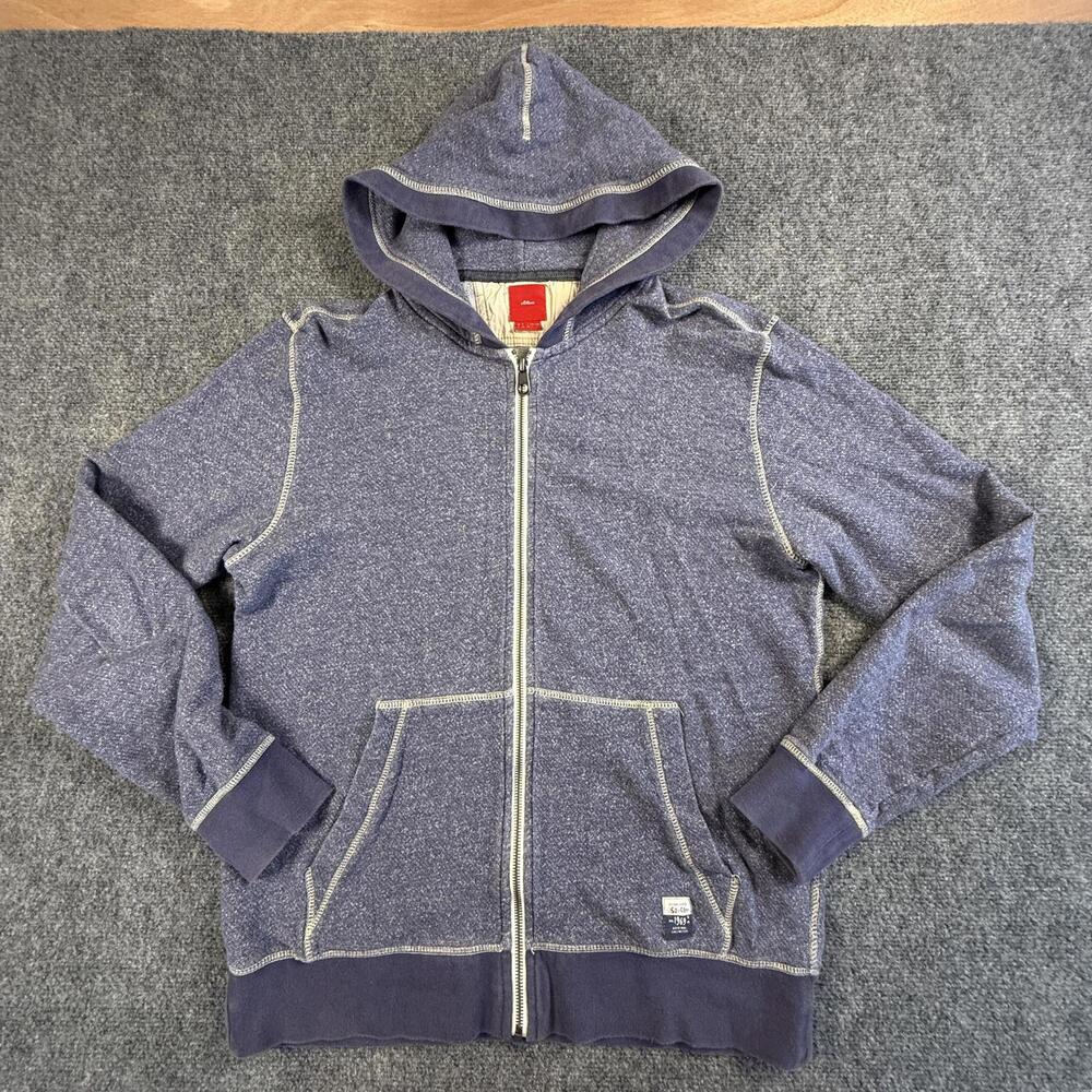 s.Oliver Mens Navy Blue Zip-Up Hoodie Sweatshirt Large Casual Marl 1827